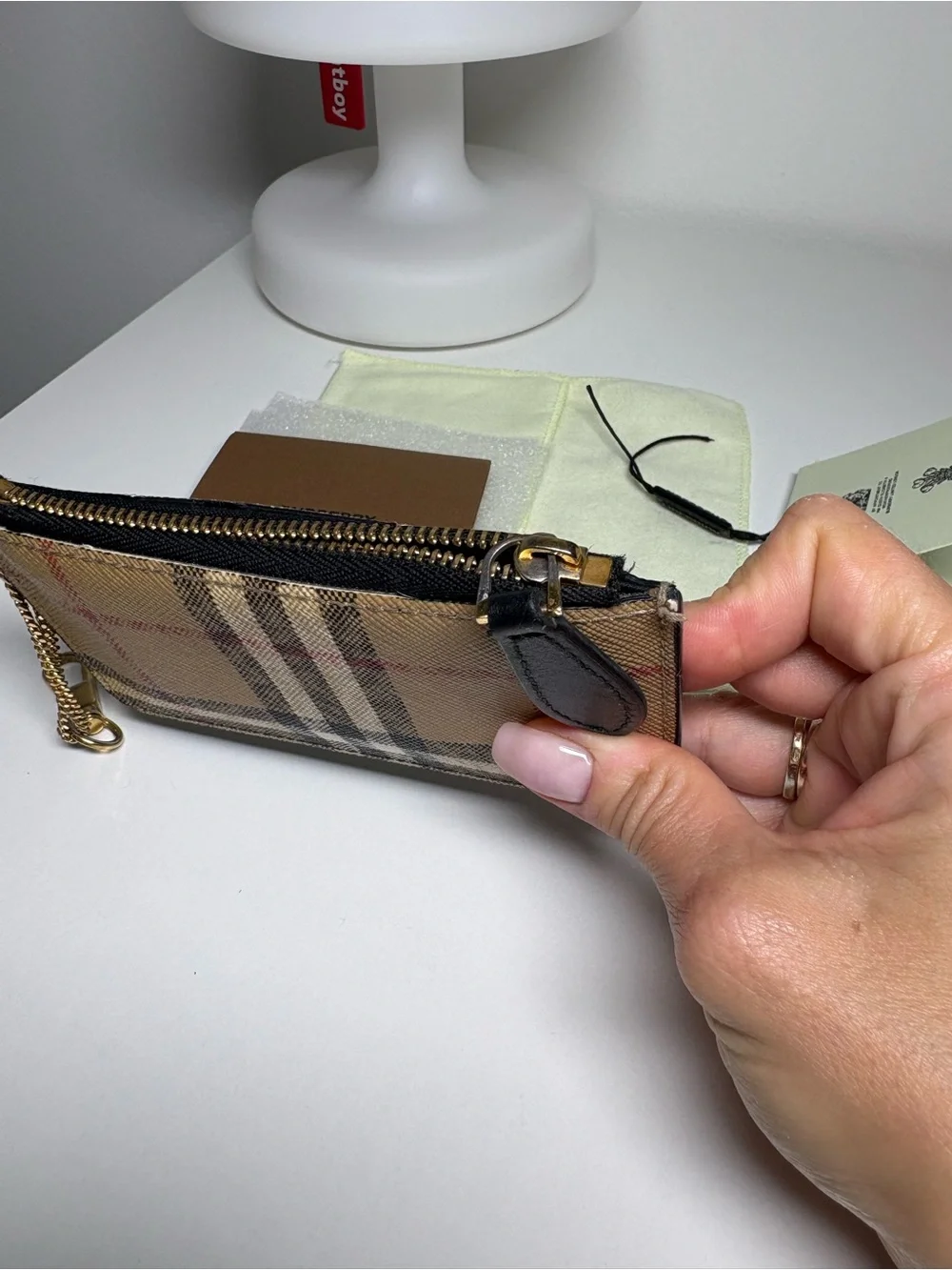 Burberry Card Case Wallet with chain